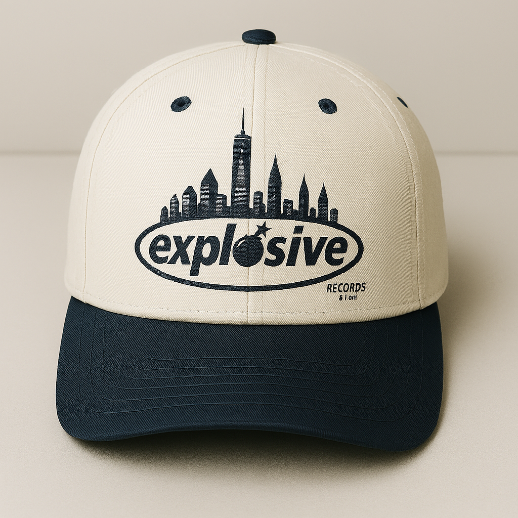 Explosive Baseball Cap - Cream/Blue Mix