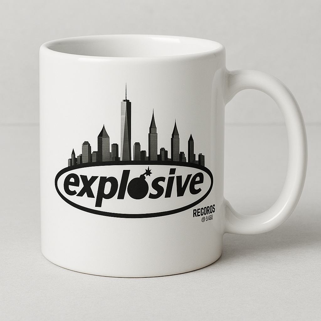 Explosive White Mug Orig Logo